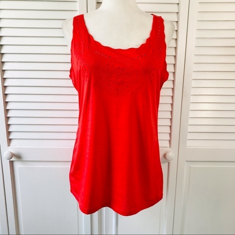 3/$25 ANN TAYLOR Embroidered Tank Top Size Large